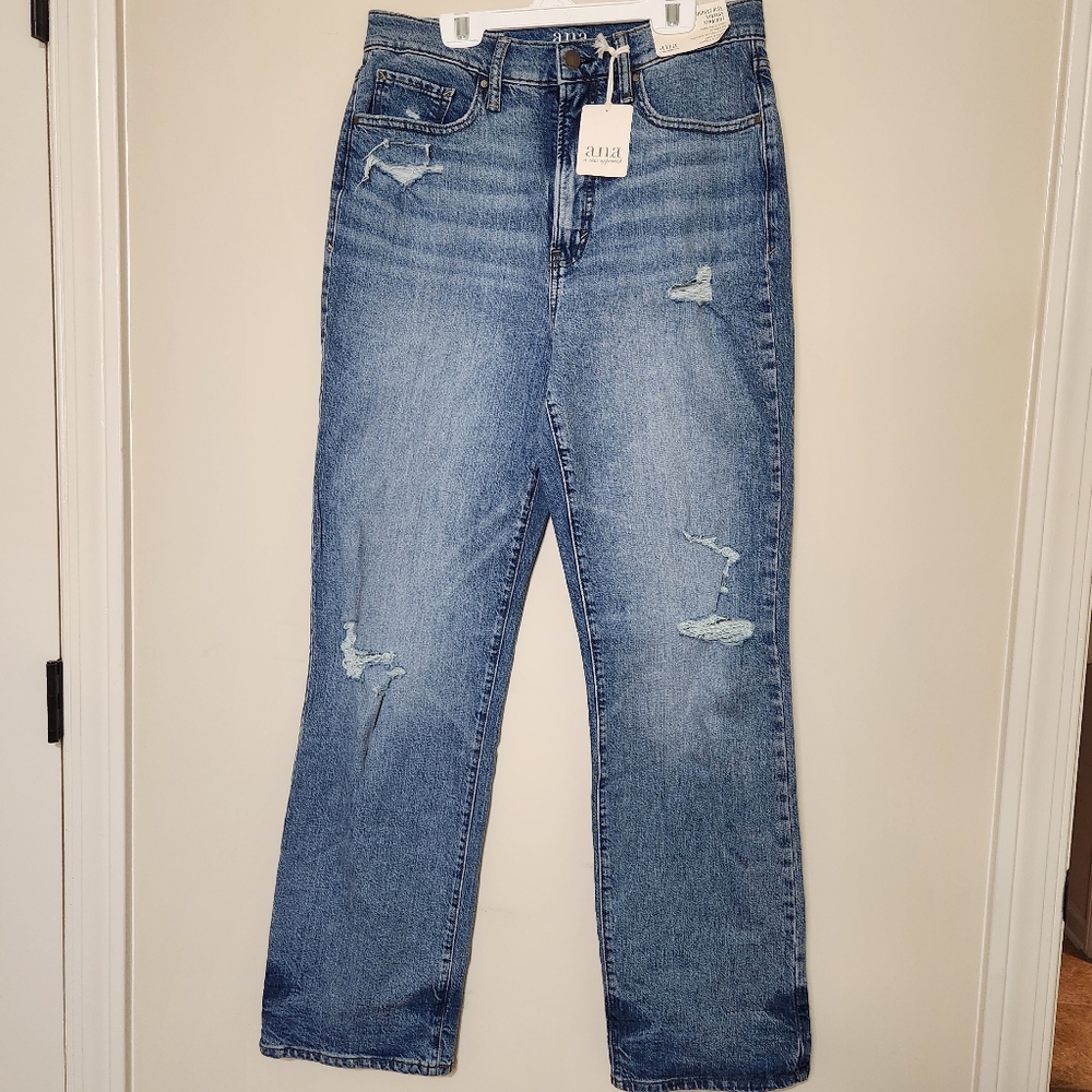 A.N.A high rise straight jeans